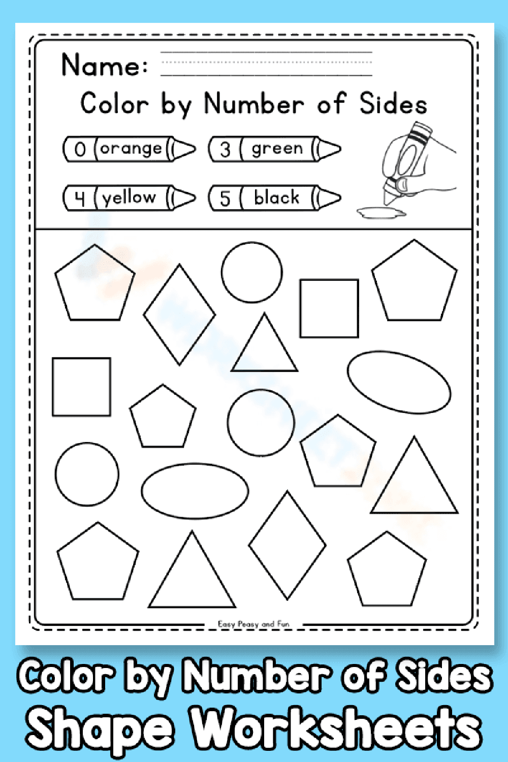 Color by Number of Sides Worksheet - Page 1