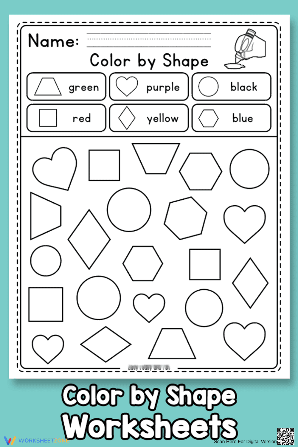 Fun Color by Shapes Activity - Page 1