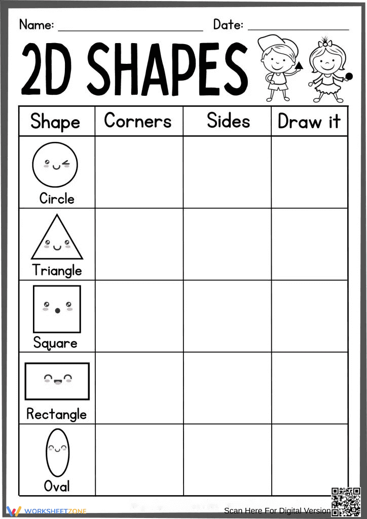 2D Shapes Worksheet - Page 1