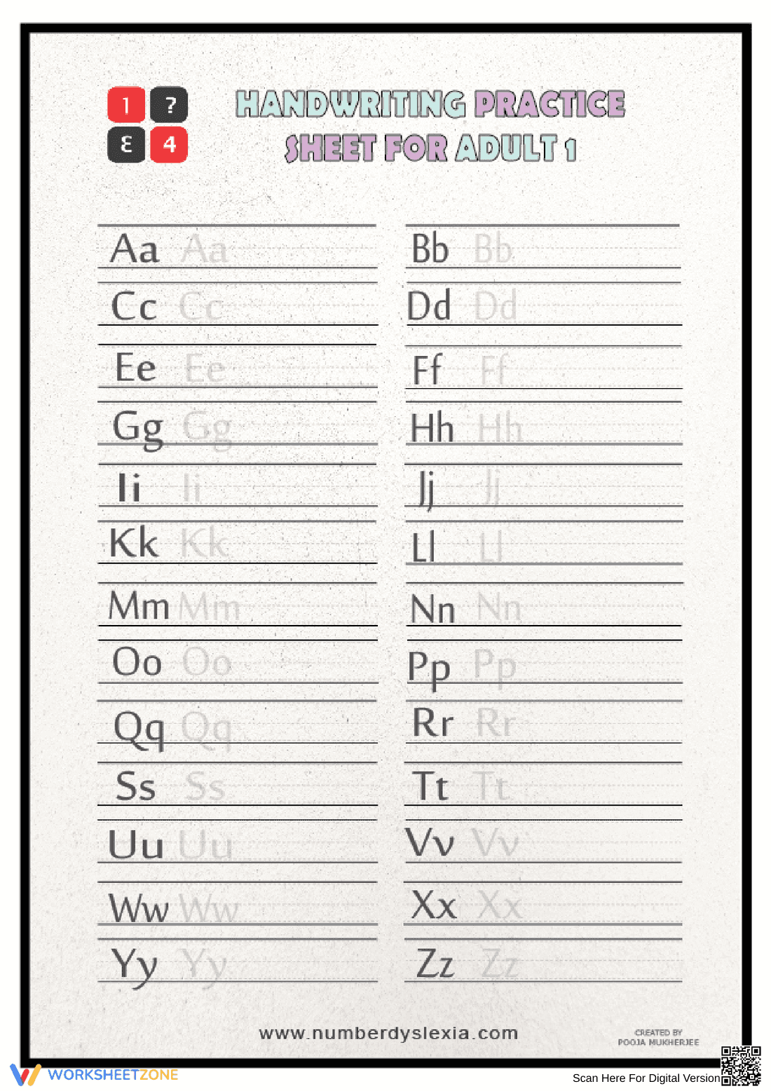 Printable Alphabet Handwriting Practice | Grade 2-3 - Page 1
