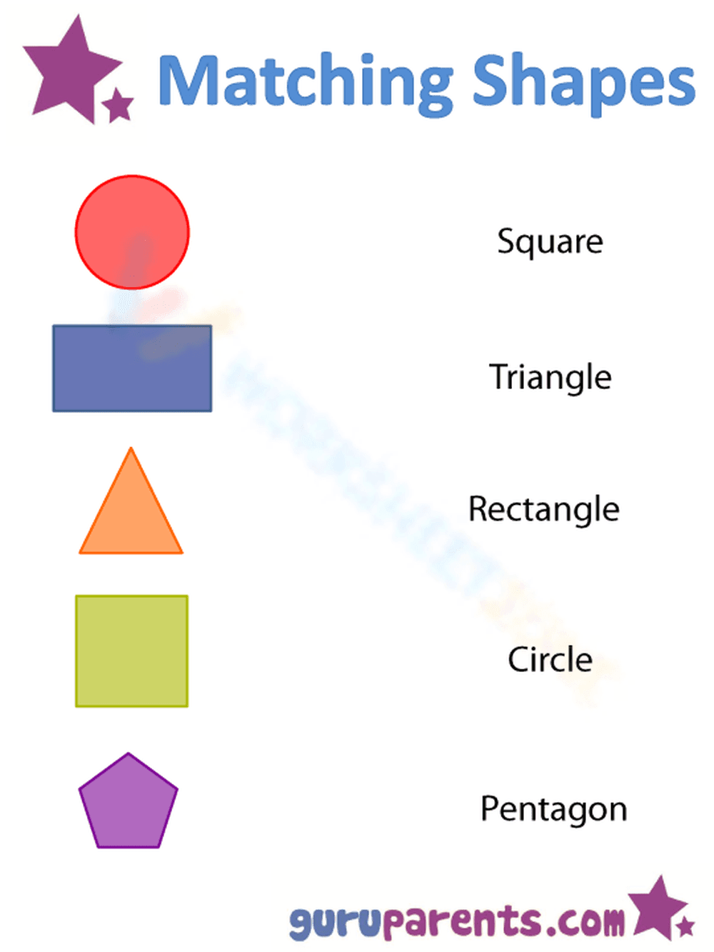Matching Shapes Worksheet Activity - Page 1