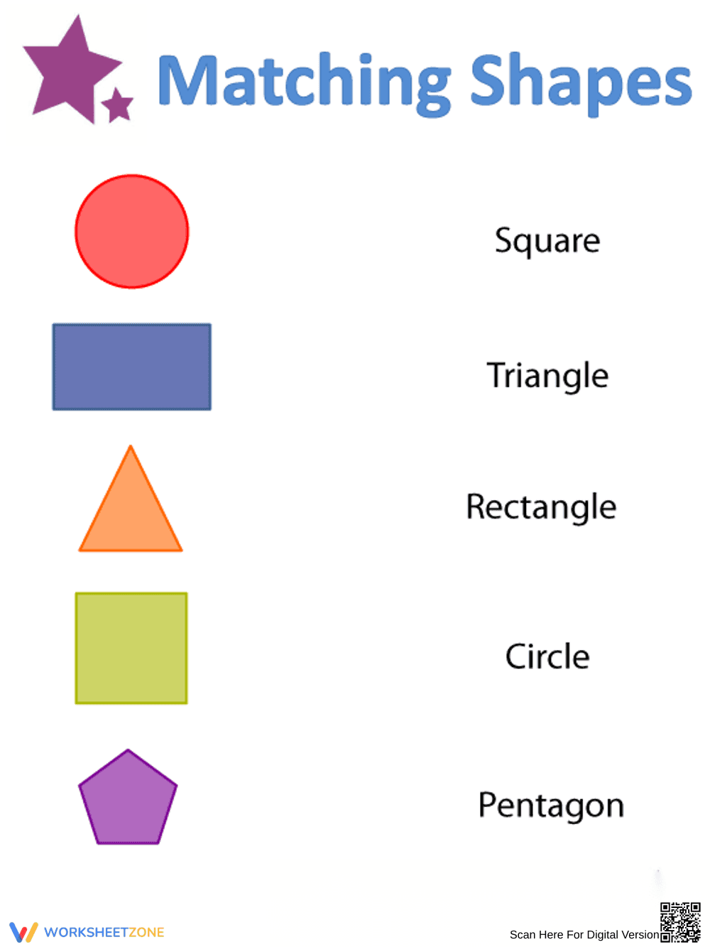 Matching Shapes Worksheet Activity - Page 1
