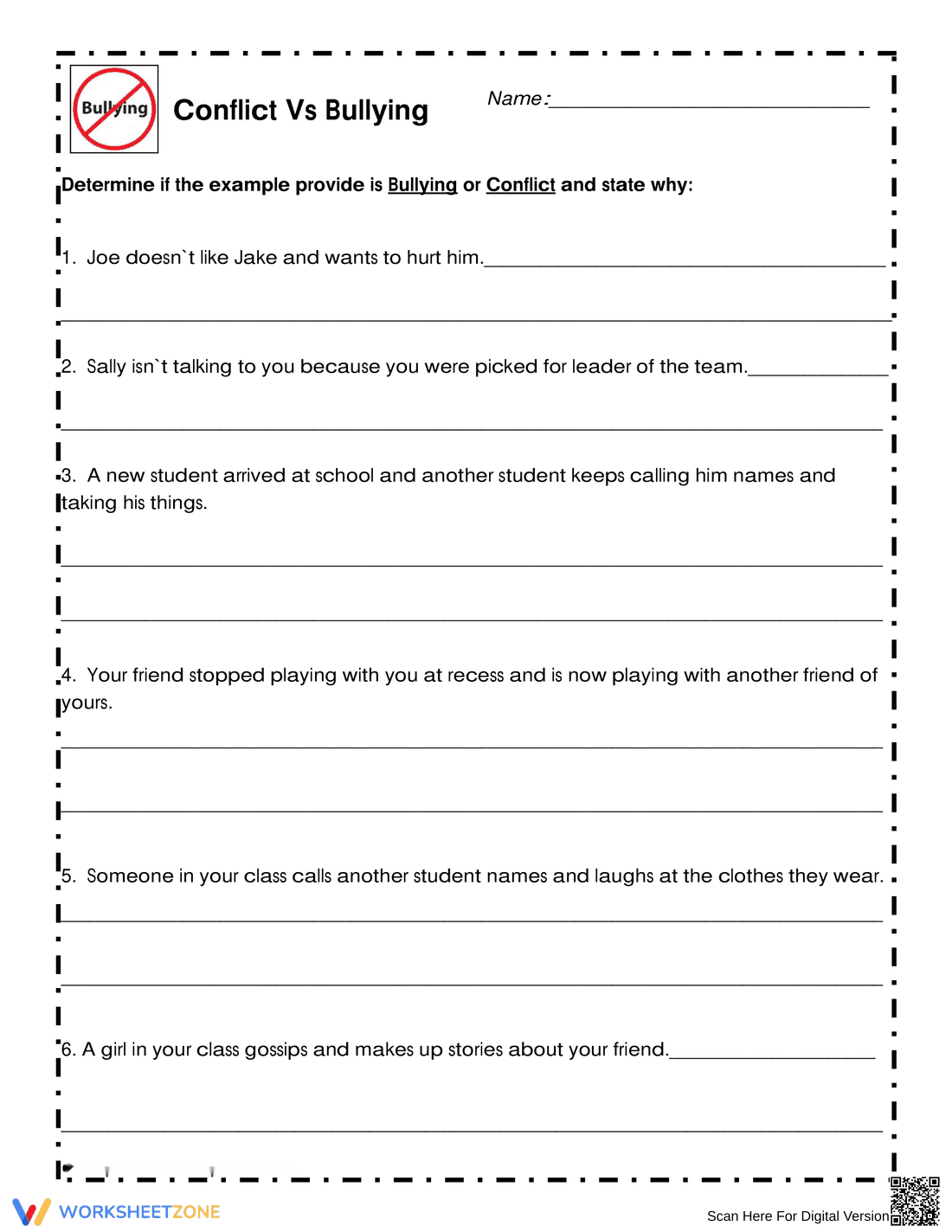 Conflict or Bullying? Identify and Explain - Page 1