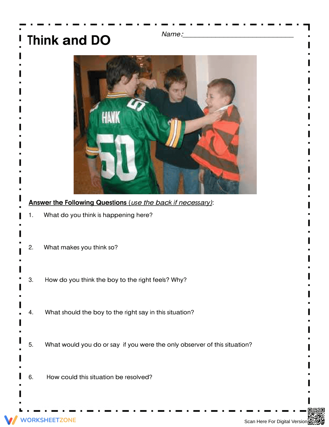 Think and Do Worksheet: Engaging Critical Thinking - Page 1