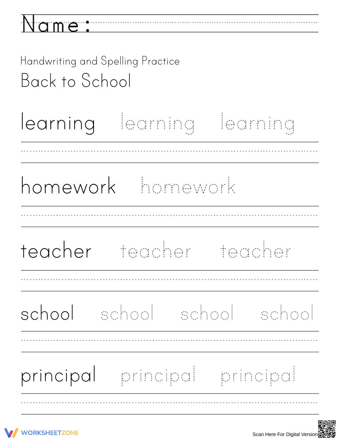 Back to School Handwriting Practice | Essential Grade 2-3 - Page 1