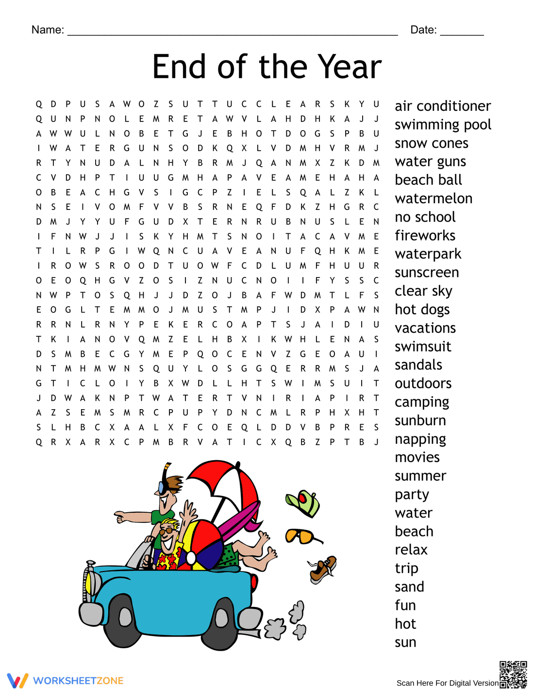 End of the Year Reflection Worksheet - Page 1
