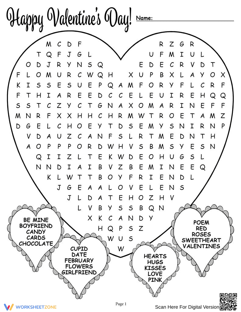 Happy Valentine's Day Worksheet - Page 1