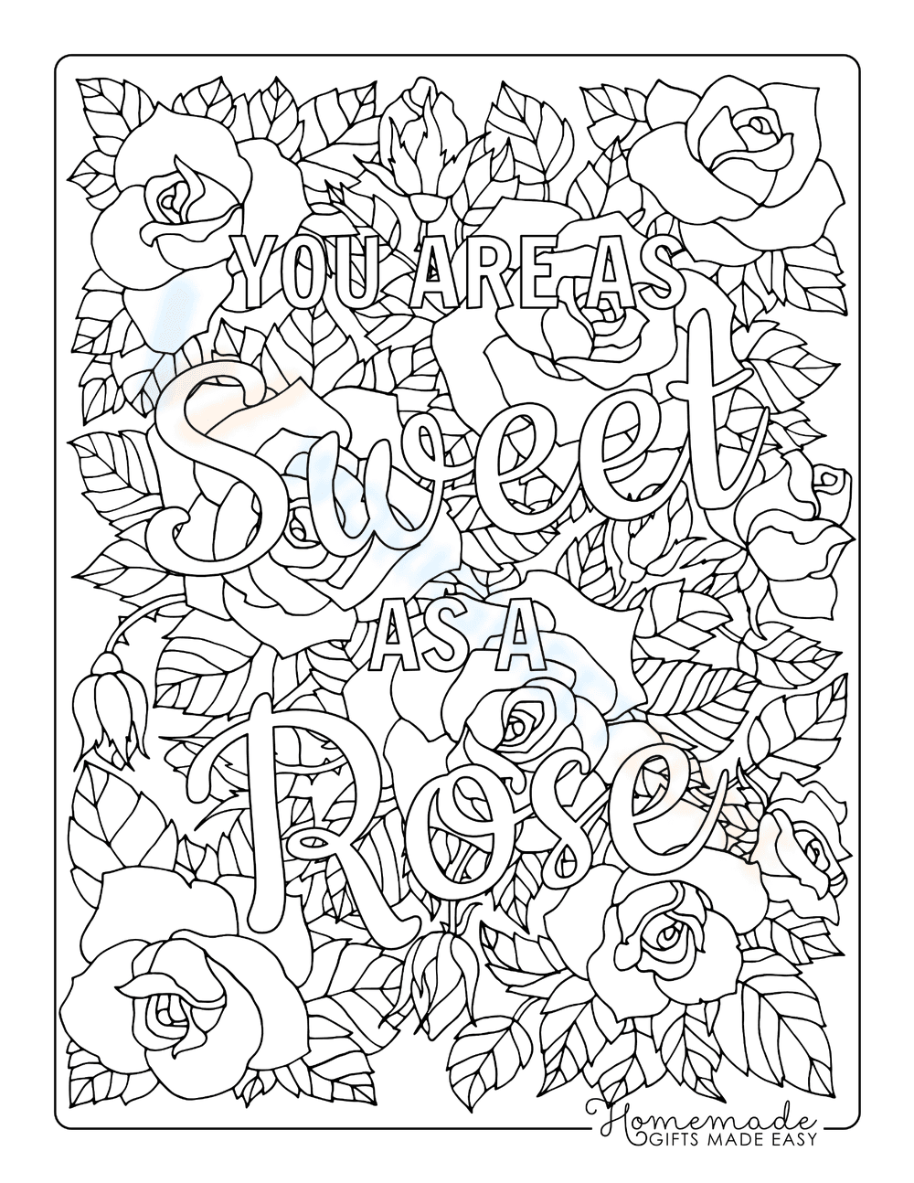 Roses Doodle Coloring Page | Essential Grade 3 ELA - Page 1