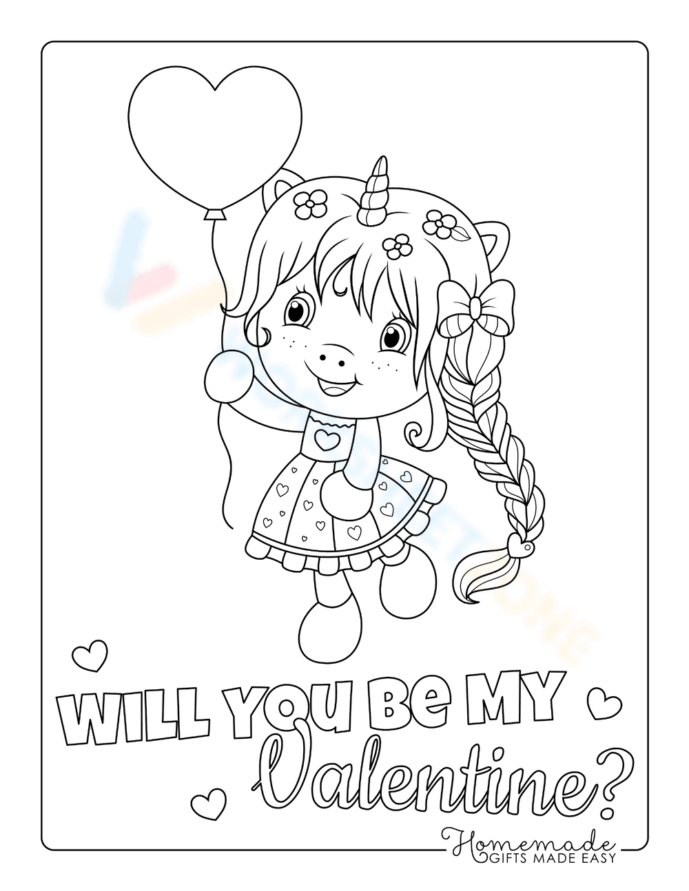 Valentine's Day Coloring Page | Printable Grade K-2 - Page 1