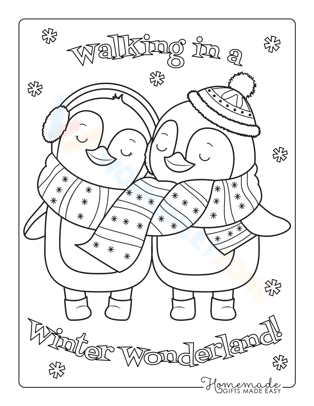 Penguins Coloring Page | Essential Winter Printable - Page 1