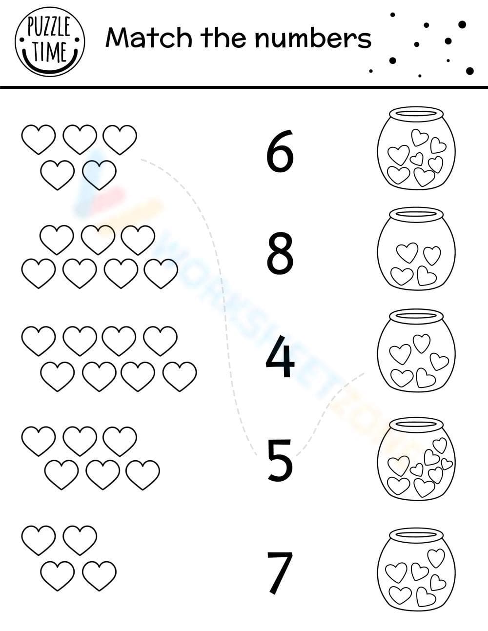 Sweet Heart Addition Worksheet - Page 1