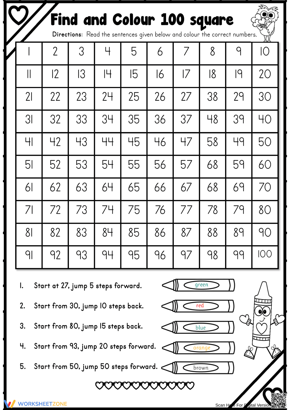 Valentine's Day 100 Chart Math | Essential Grade 3-5 - Page 1