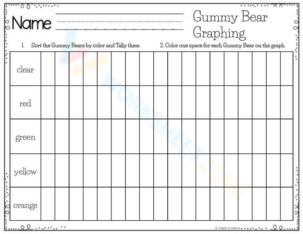Gummy Bear Graphing Worksheet | Essential Grade 1 Math - Page 1