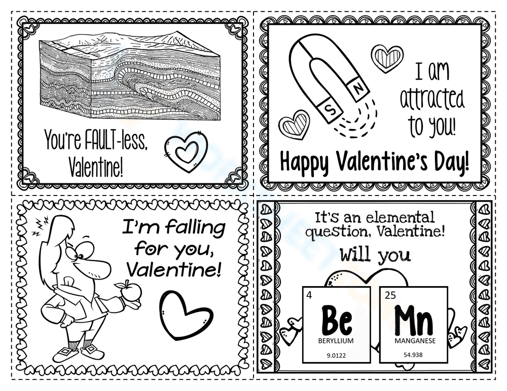 Science Valentine Puns | Grade 6-12 Printable Essential - Page 1