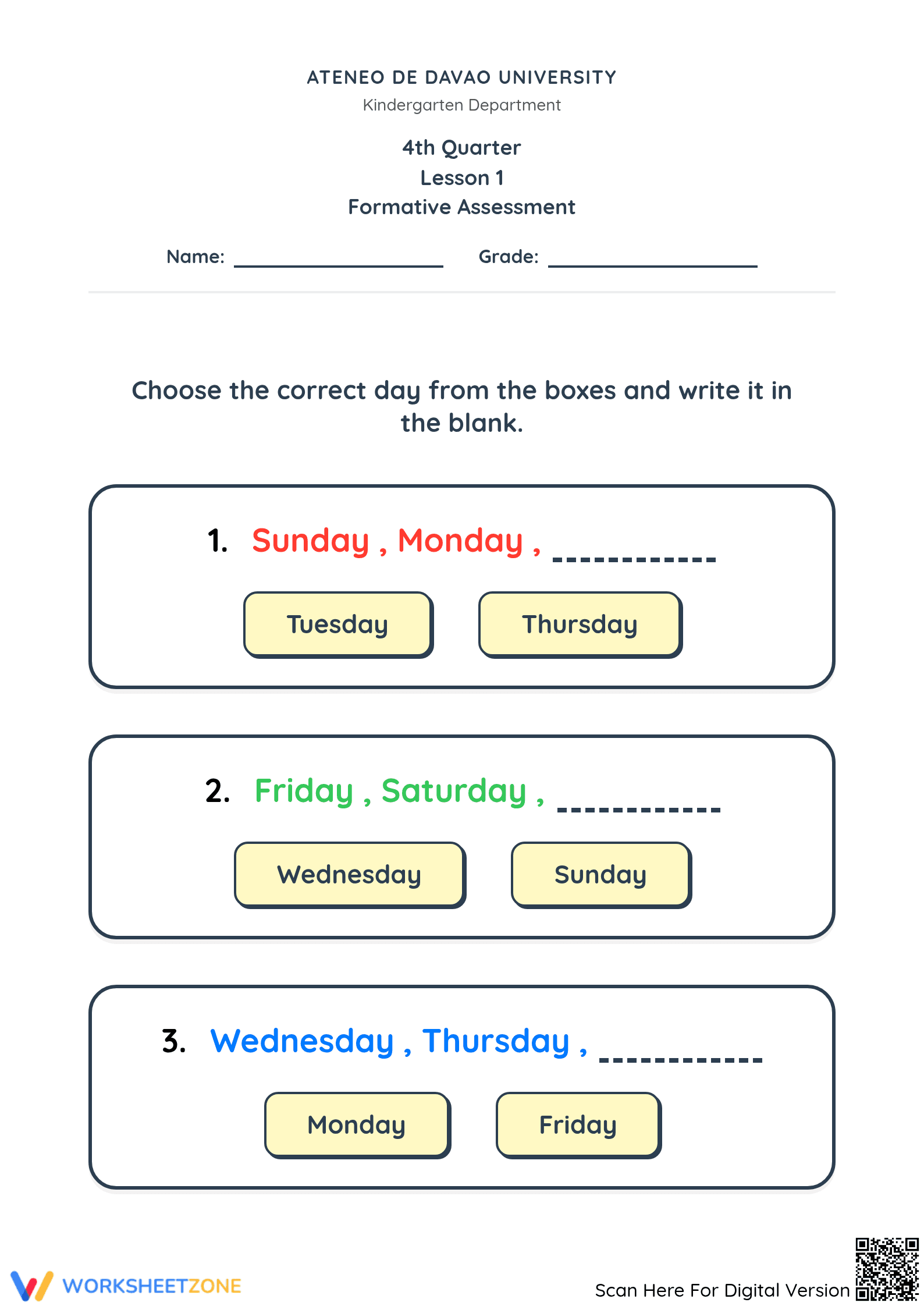 Essential Days of the Week Sequencing | Grade 1 ELA - Page 1
