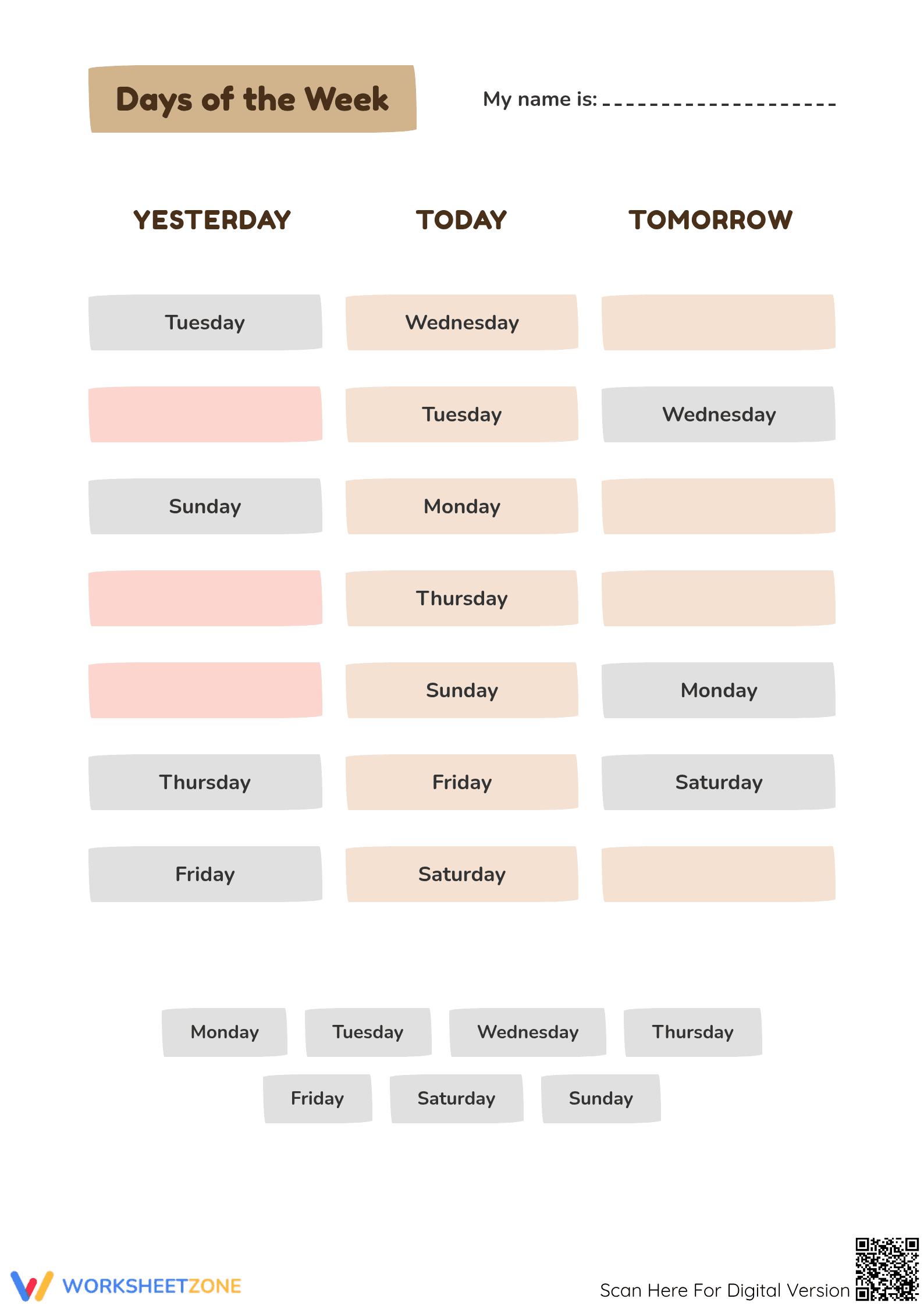 Essential Days of the Week Worksheet | Grade 1-3 Ready - Page 1
