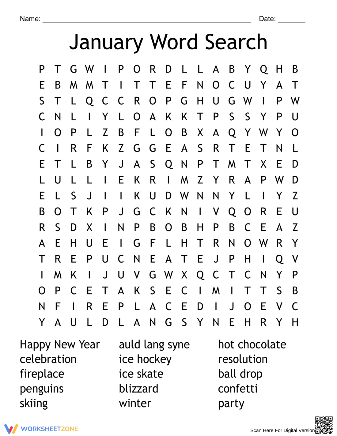 January Puzzle 3 Worksheet - Page 1