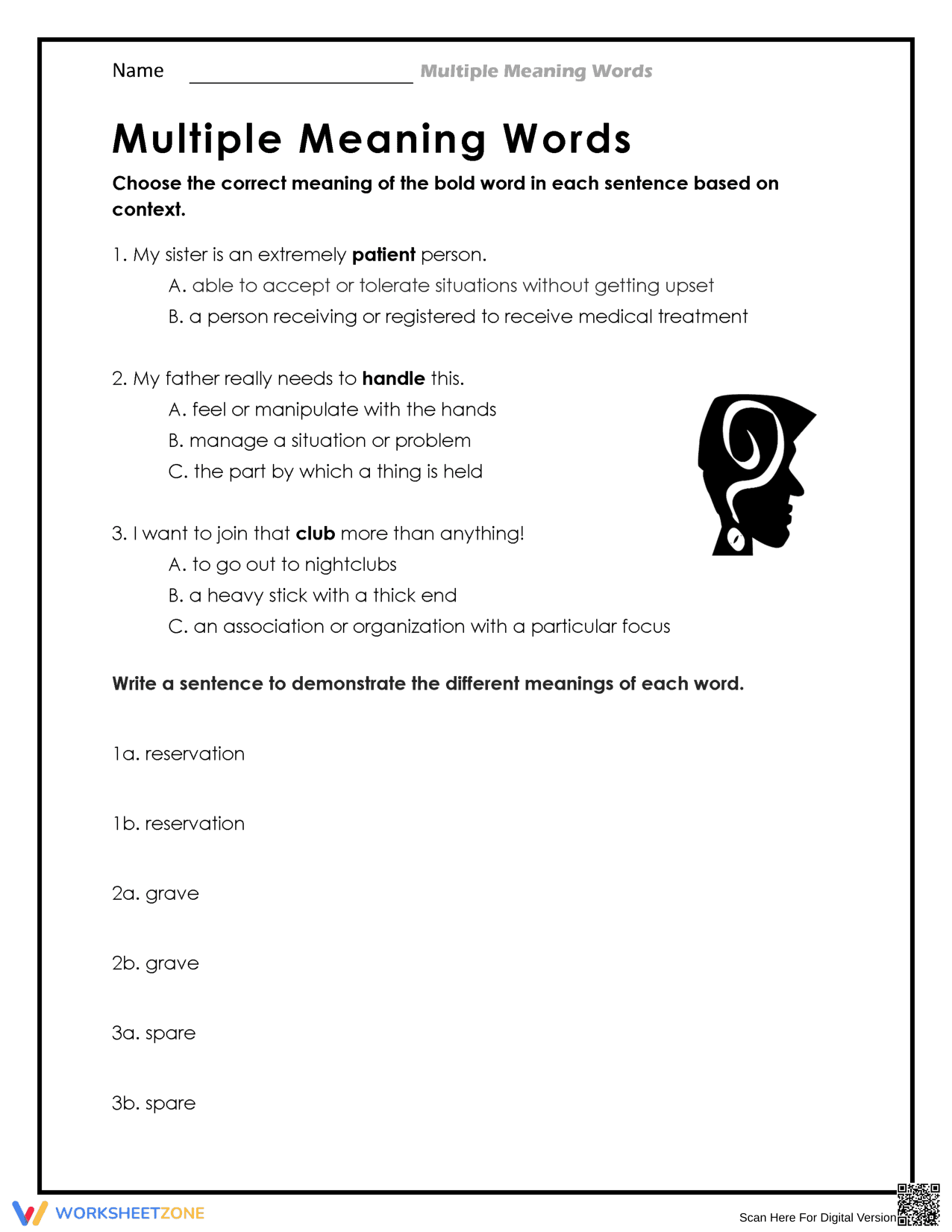 Exploring Shades of Meaning Worksheet - Page 1