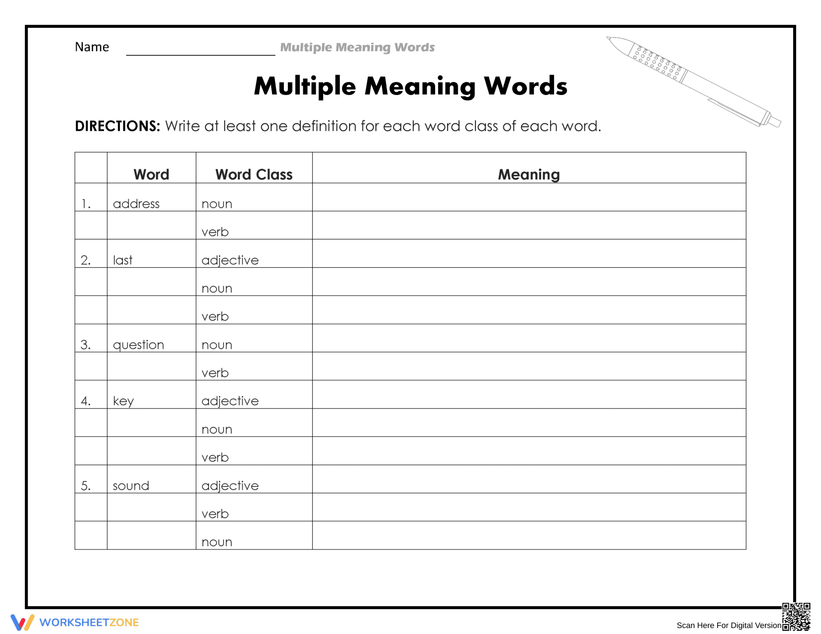 Understanding Shades of Meaning: Language Skills - Page 1