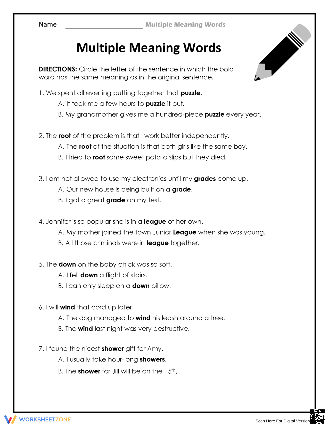 Analyzing Shades of Meaning: A Worksheet - Page 1