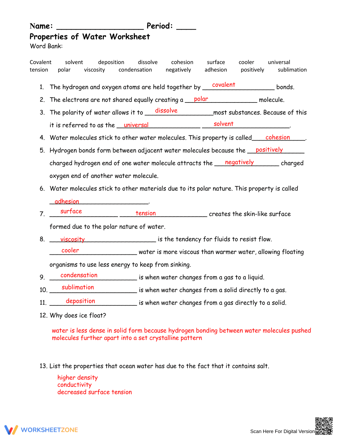 Properties of Water Practice | Essential Science Worksheet - Page 1