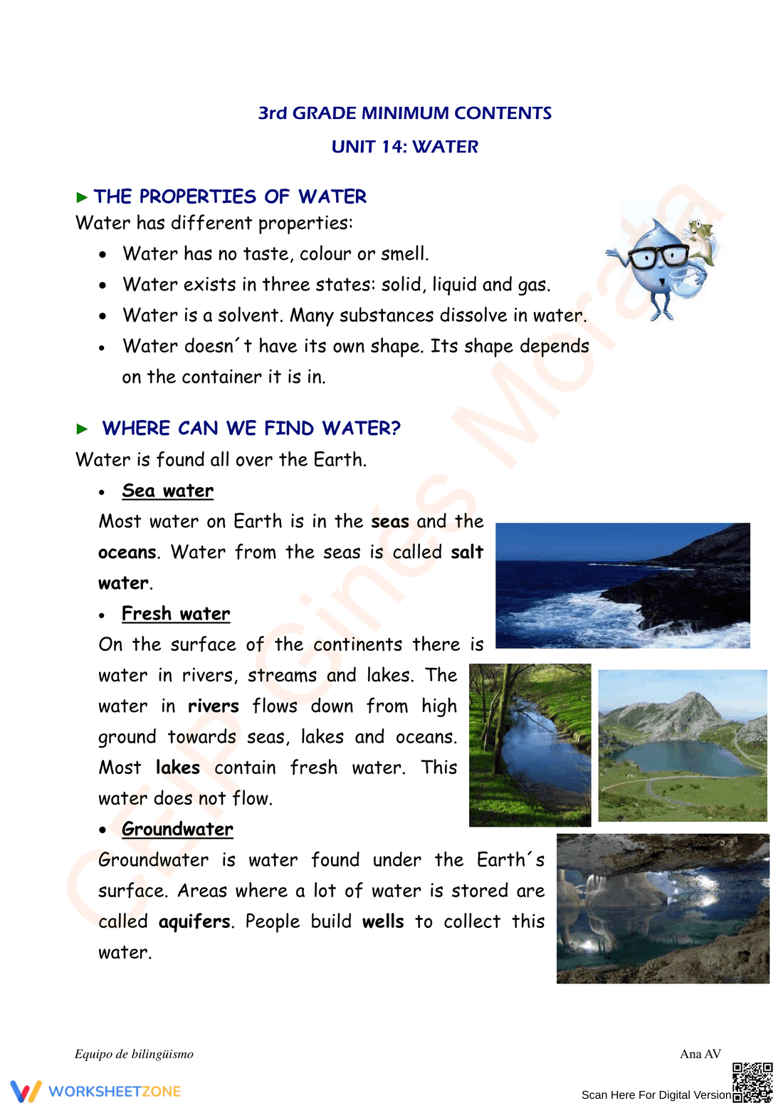 Properties of Water & Water Cycle | Essential Grade 6-8 - Page 1