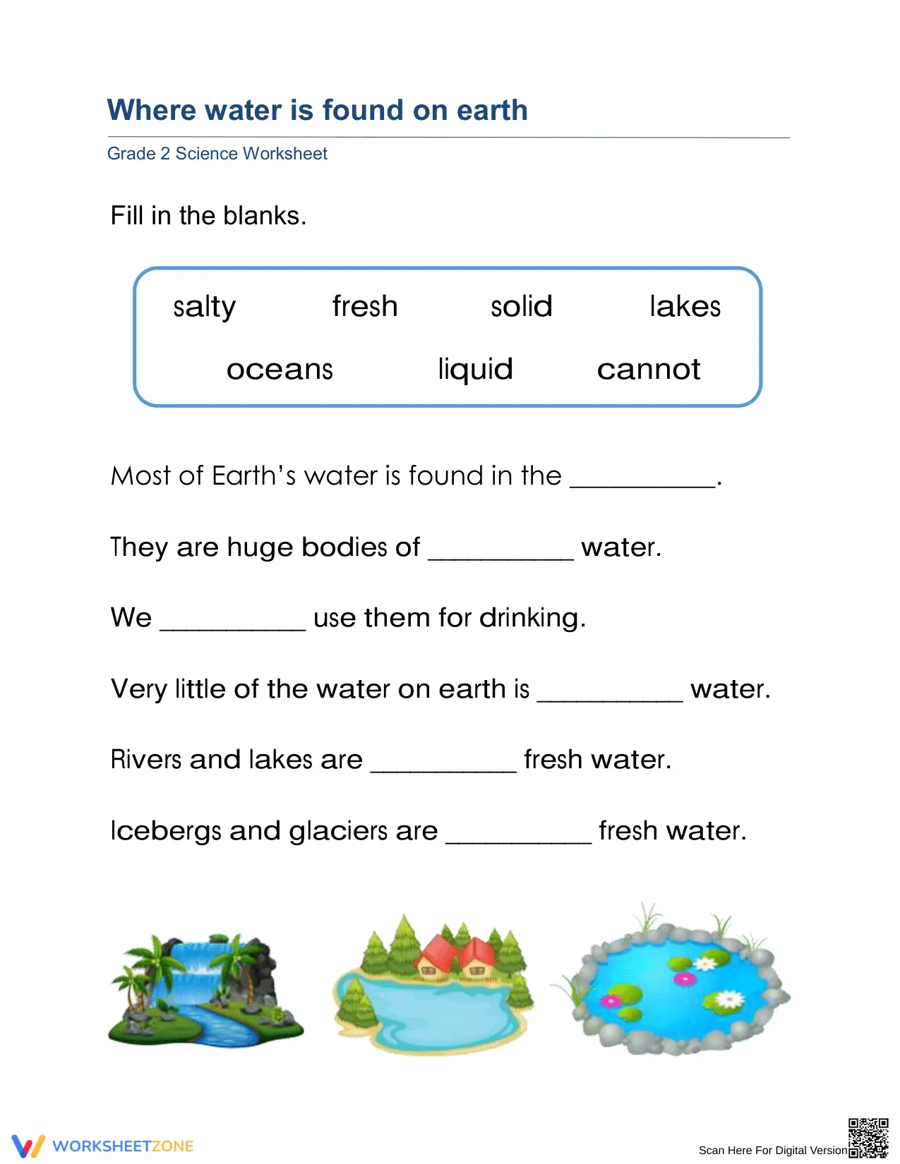 Grade 2 Earth's Water Worksheet | Essential Science - Page 1
