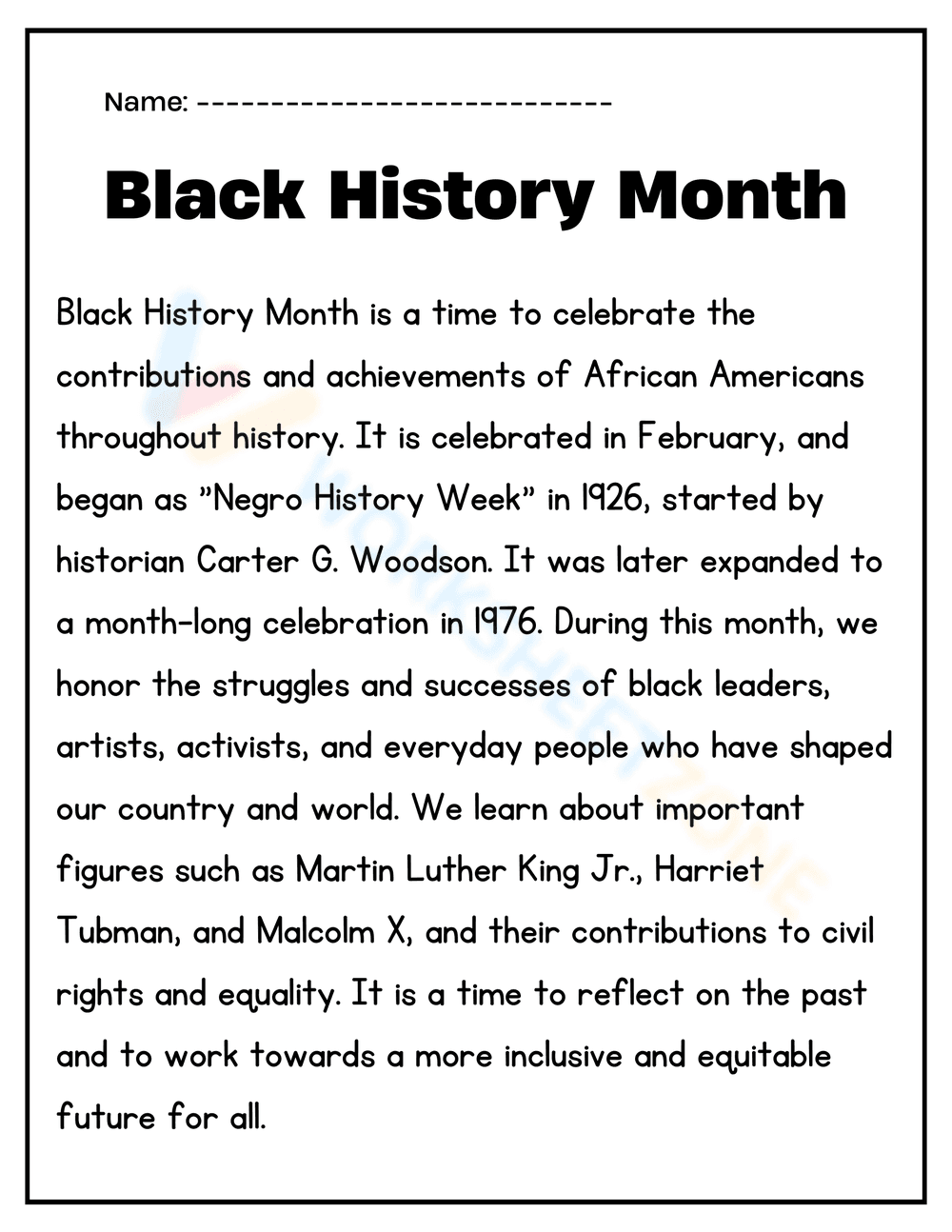 Black History Month Reading - Page 1