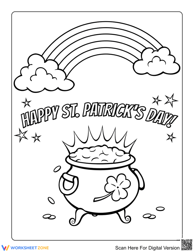 St. Patrick's Day Rainbow Coloring Page | Essential 1-5 - Page 1