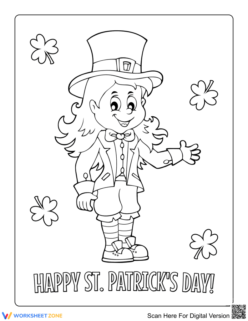 Leprechaun Girl Coloring Page | Essential Grade 1-5 Ready - Page 1