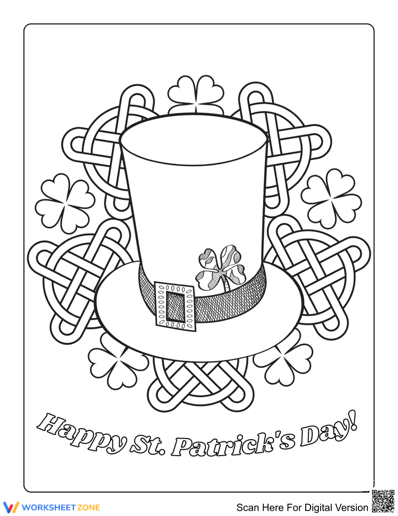 Printable St. Patrick's Day Celtic Knot Coloring Page - Page 1