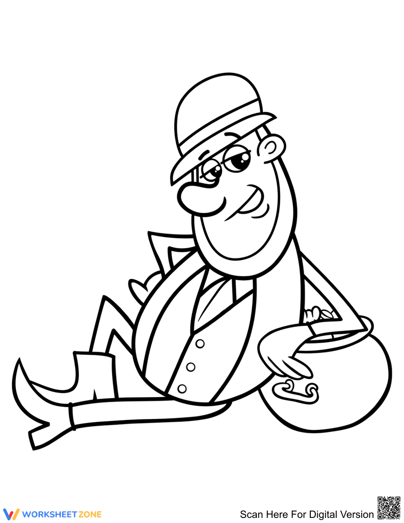 Leprechaun Pot of Gold Coloring Page | Essential Grade 1-5 - Page 1