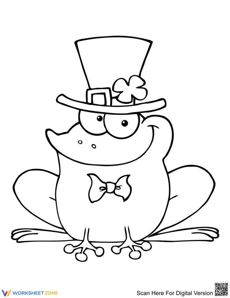 Printable Leprechaun Frog Coloring Page | Grades 1-5 - Page 1