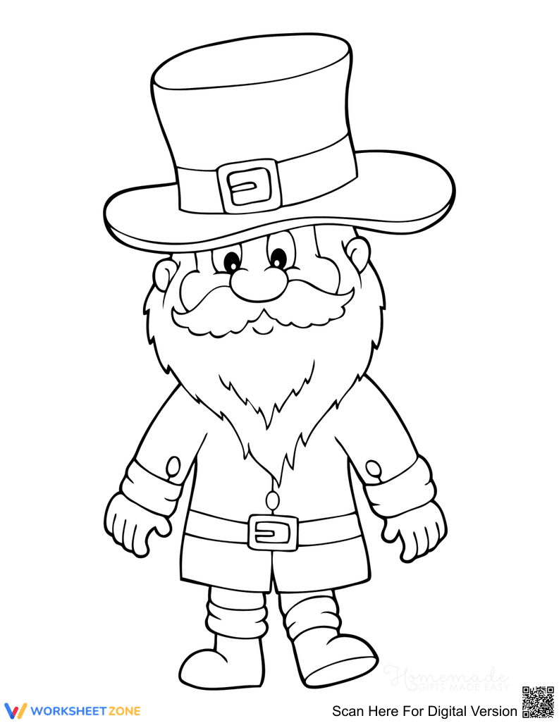Essential Leprechaun Coloring Page | Grade 1-5 Holiday - Page 1