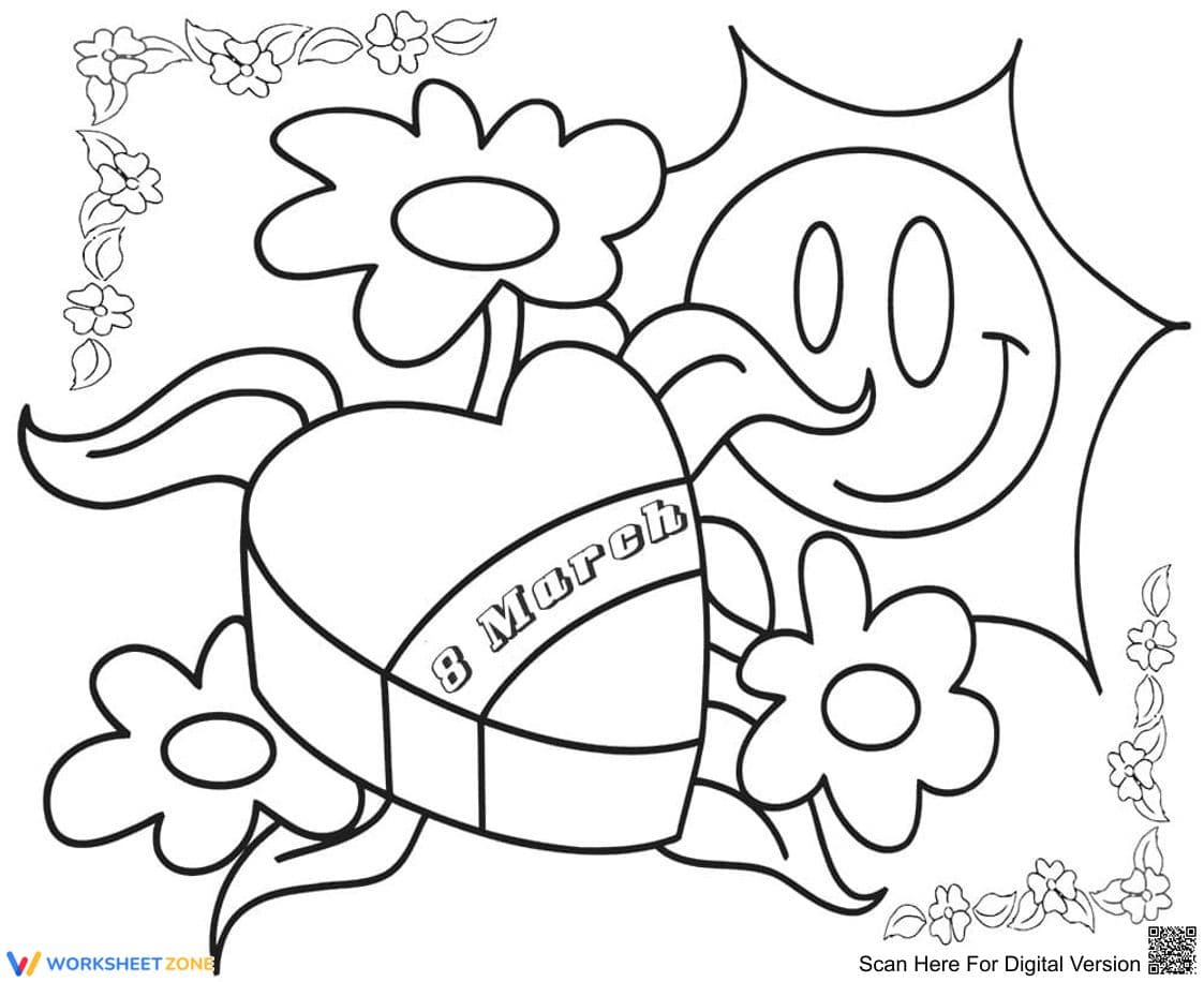 March 8th Coloring Page | Essential Grade 1-5 Printable - Page 1