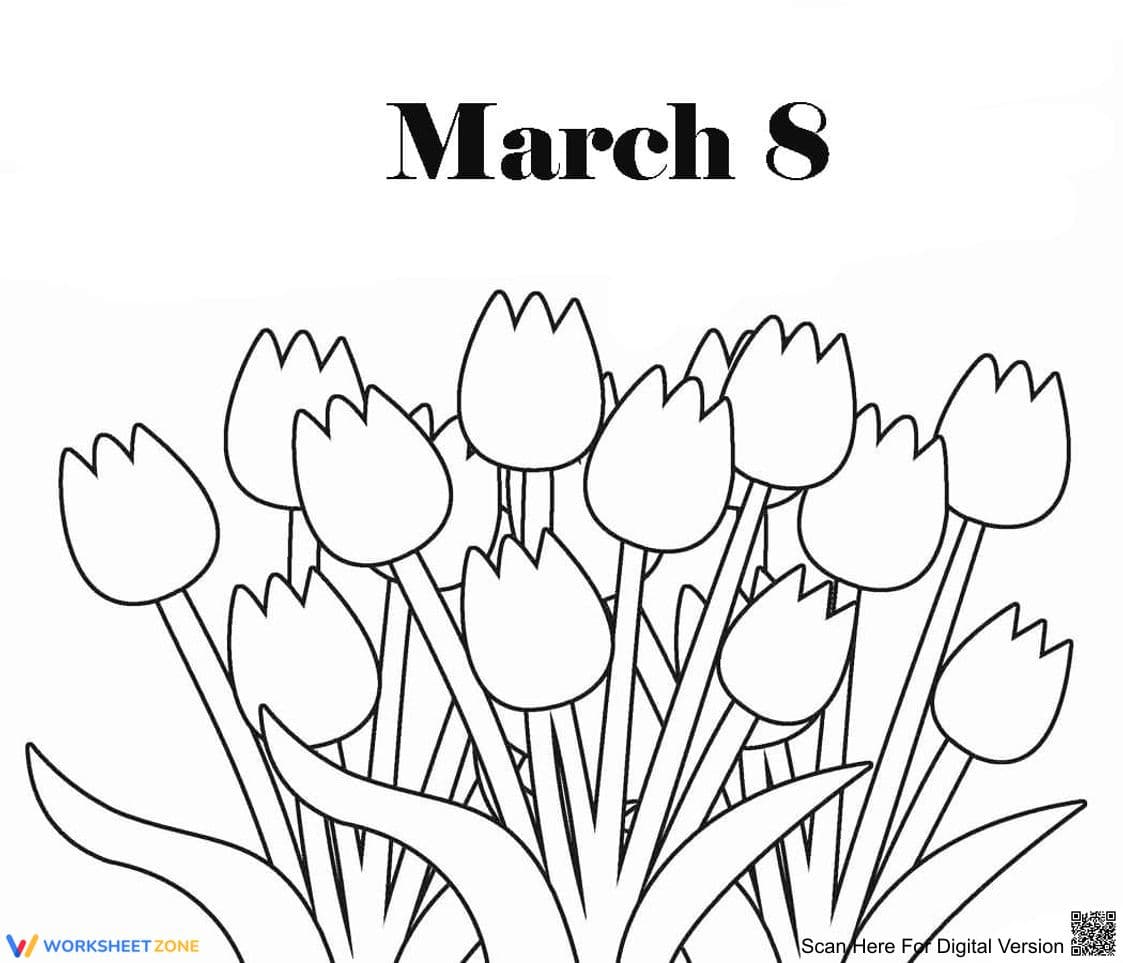 Tulip Bouquet Coloring Page | Essential Grade 1-5 Ready - Page 1