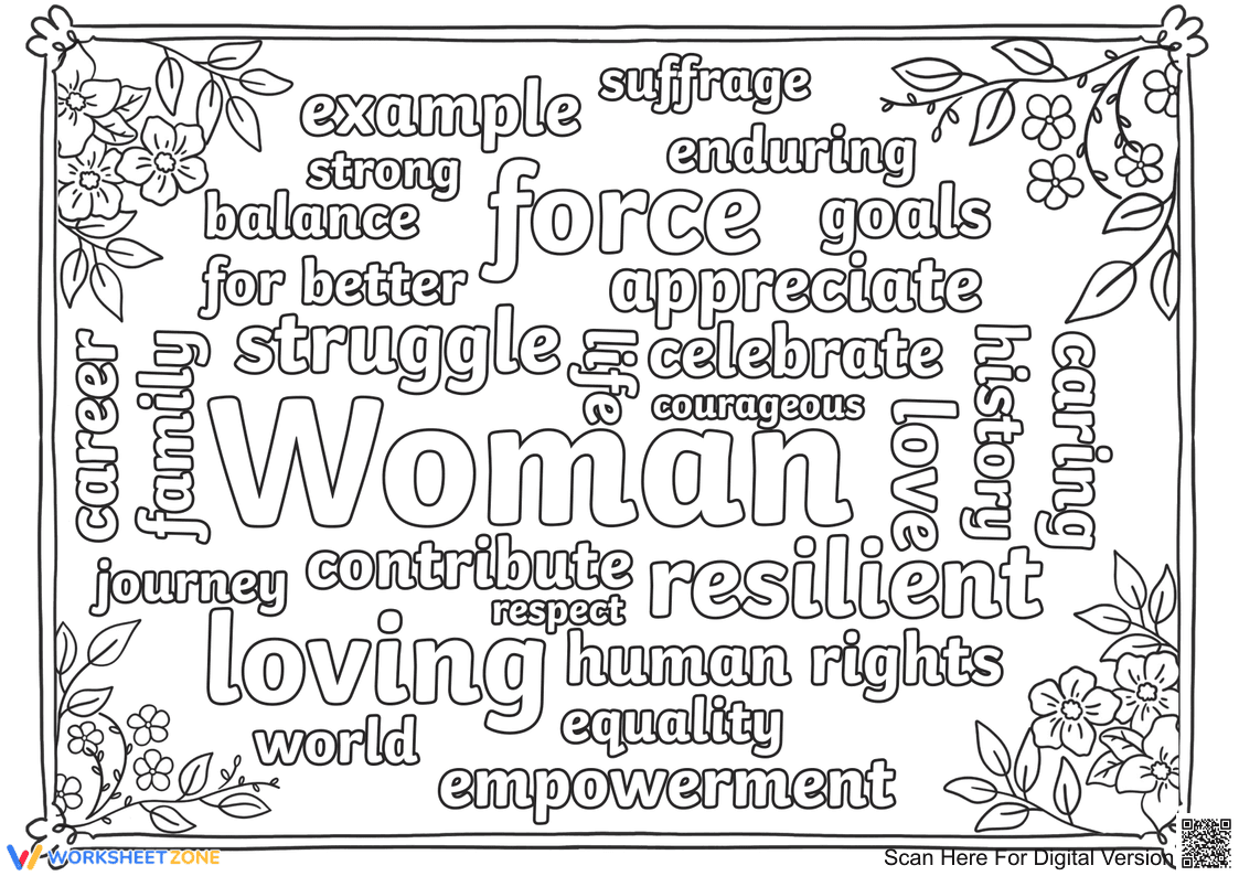 International Women's Day Mindfulness Coloring - Page 1