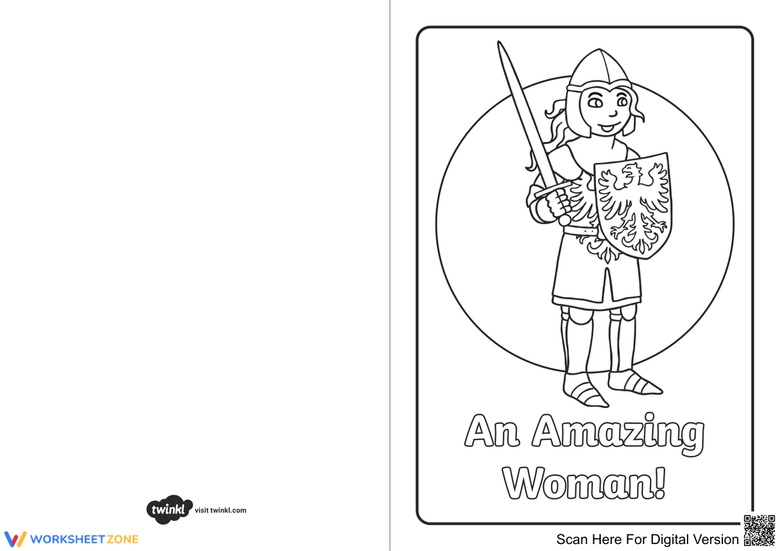 Amazing Woman Coloring Page | Printable Grade 2–3 - Page 1