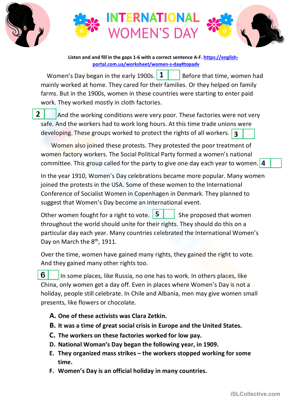 Passage on Women's Day - Page 1