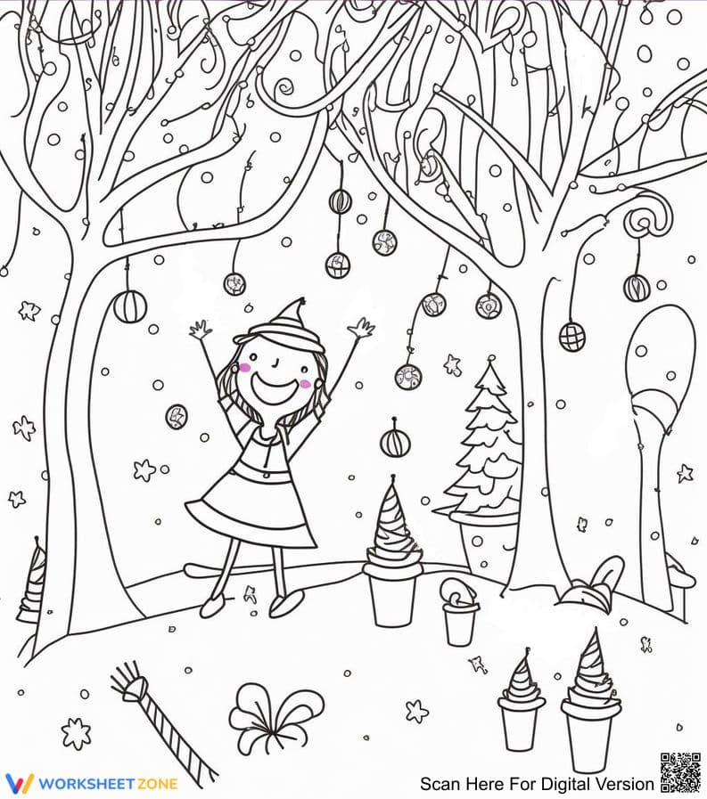 Magical Forest Coloring Page | Grade 3 Printable - Page 1