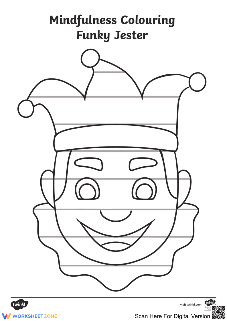 Funky Jester Mindfulness Worksheet | Grade 3-12 Ready - Page 1