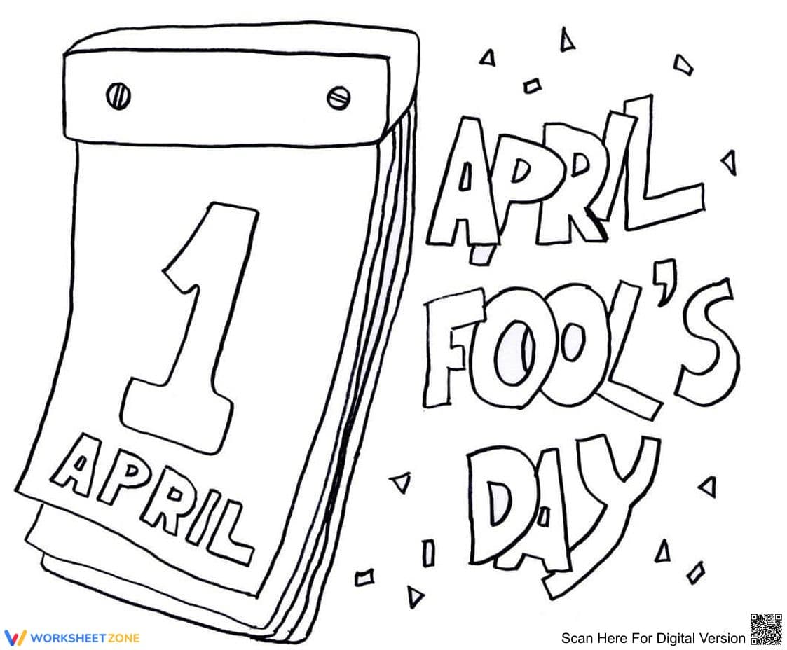 April Fool's Day Coloring Page | Essential Grade 3-5 - Page 1
