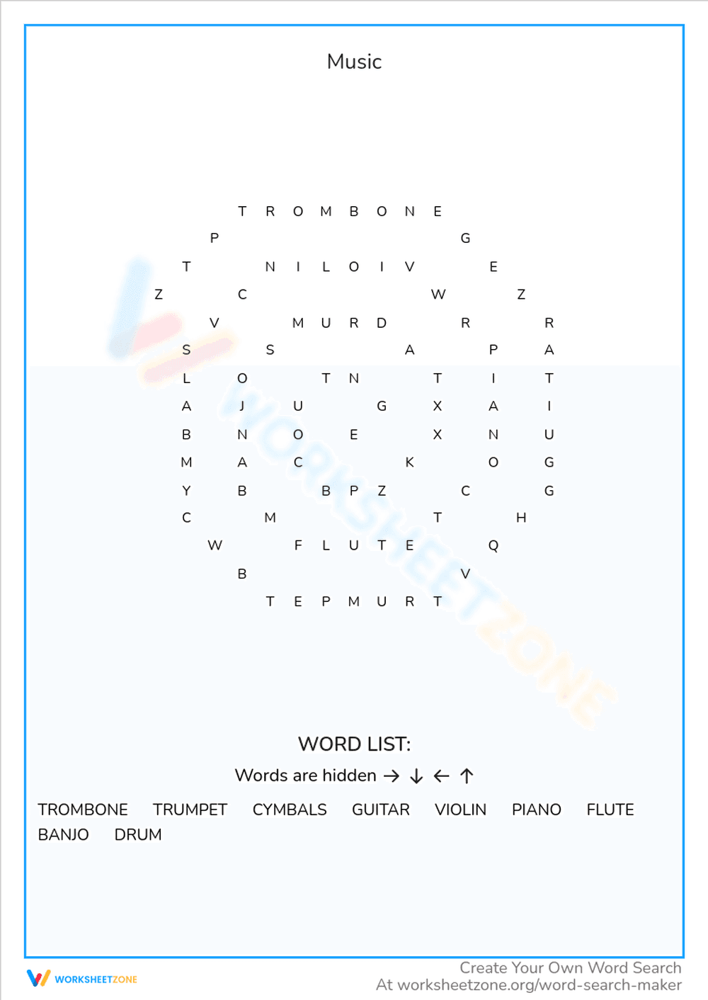 Explore the World of Music: A Fun Worksheet - Page 1