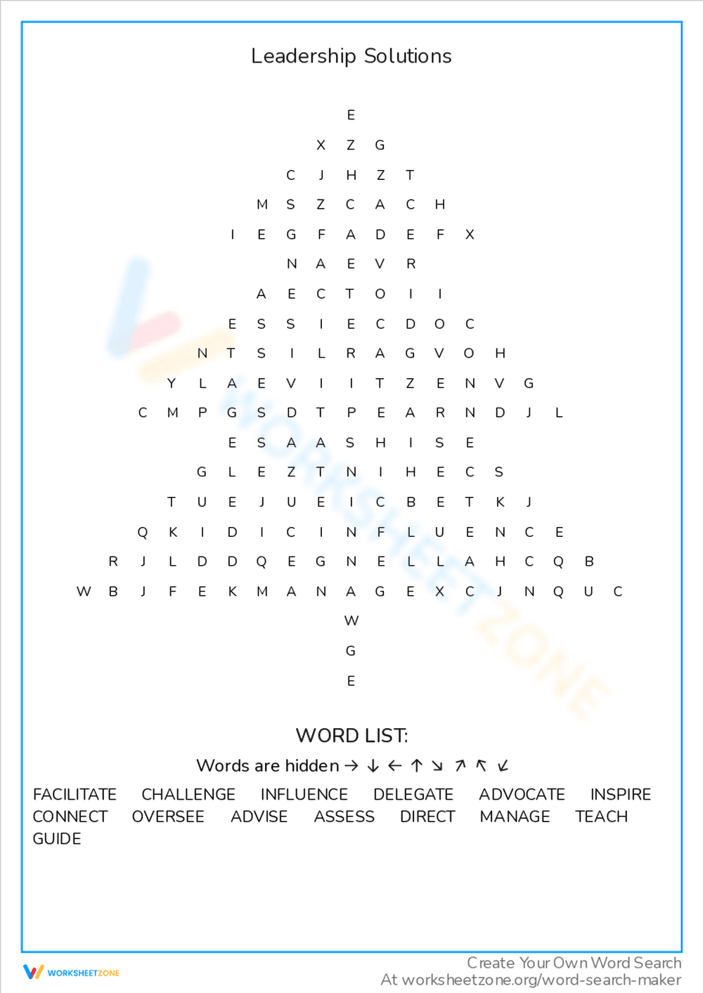 Leadership Solutions Worksheet - Page 1