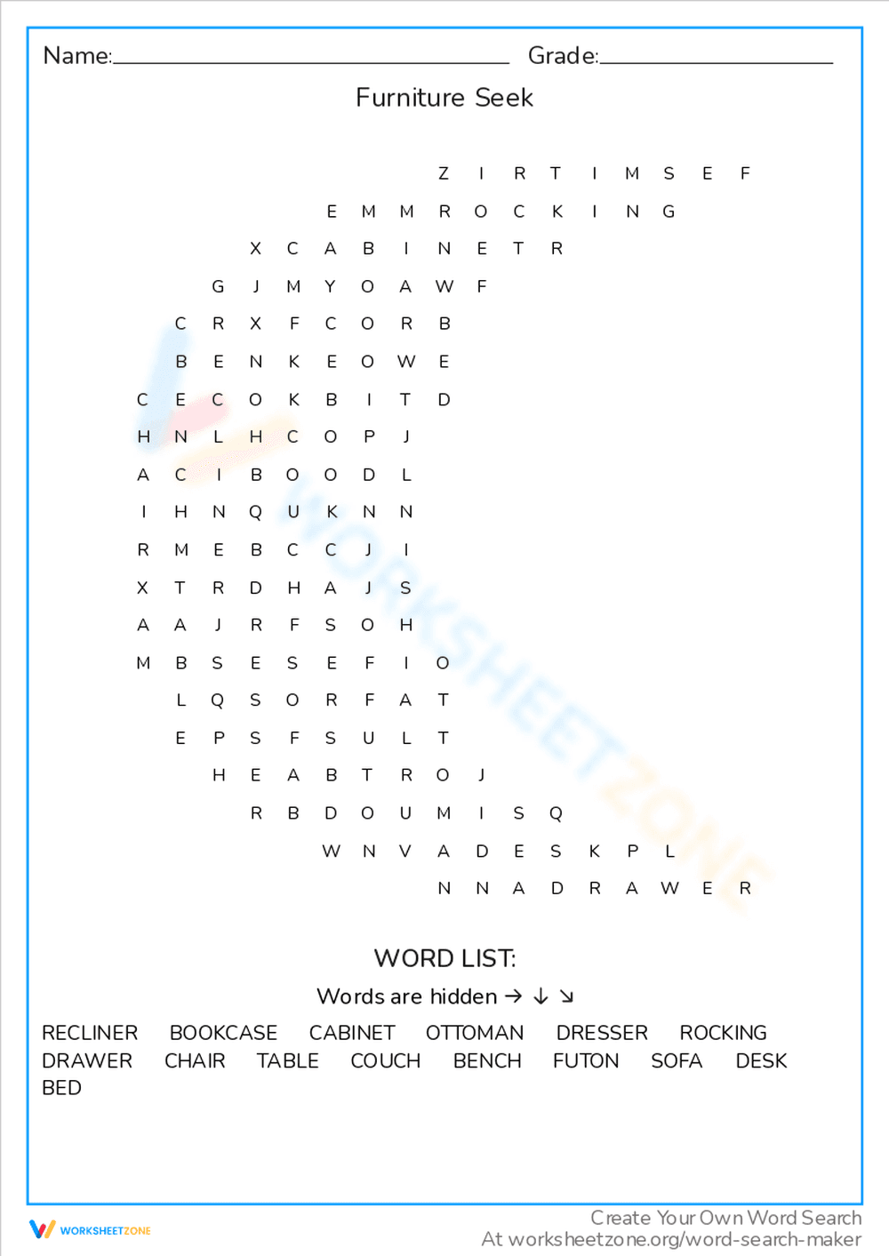 Furniture Seek: Find and Circle! - Page 1