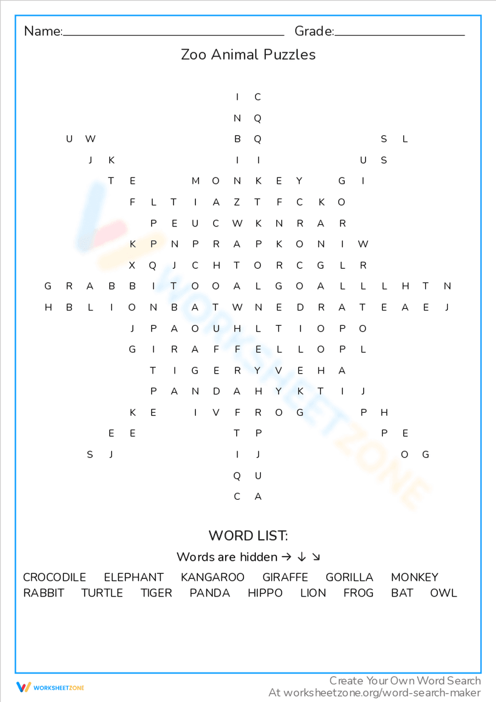 Solve Zoo Animal Puzzles - Page 1
