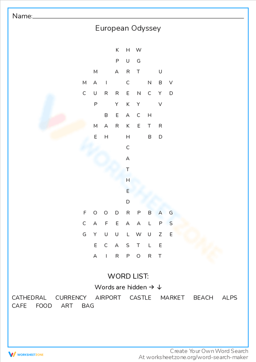 Chart Your Own European Odyssey with this Activity - Page 1