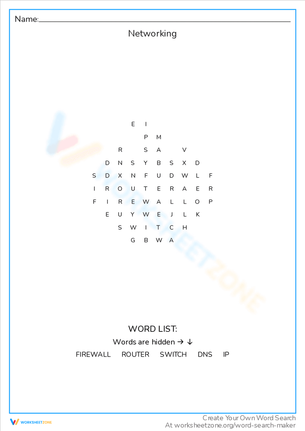 Understanding Networking: A Basic Worksheet - Page 1