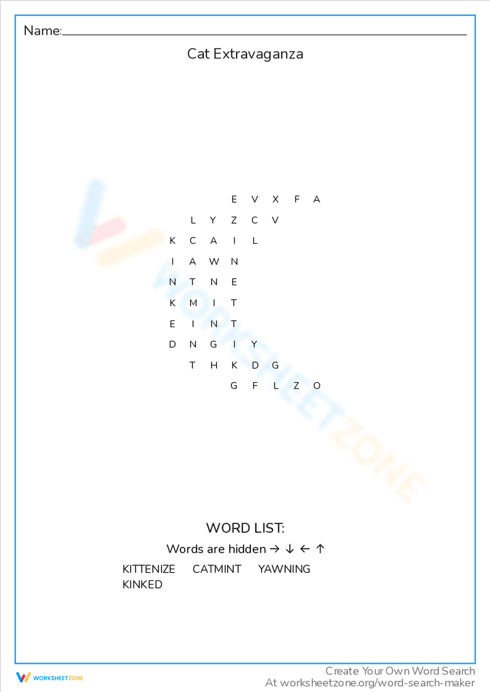 Cat Extravaganza Worksheet - Page 1