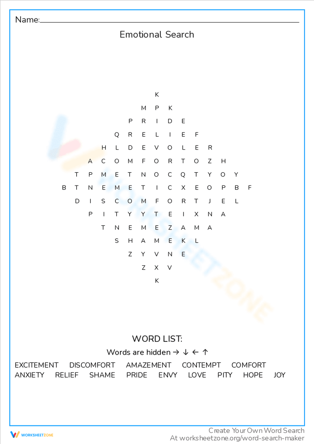 Emotional Search: Find Hidden Feelings in this Activity - Page 1